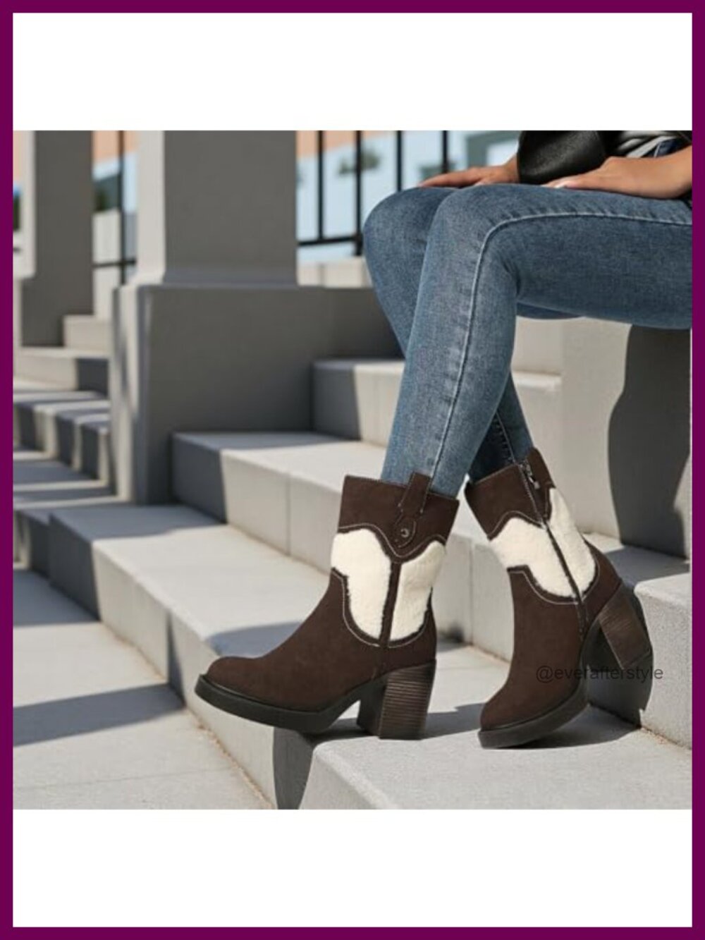 Platform Boots Suede Winter Ankle Booties Round Toe Zip Comfort Heel - Picture 2 of 6